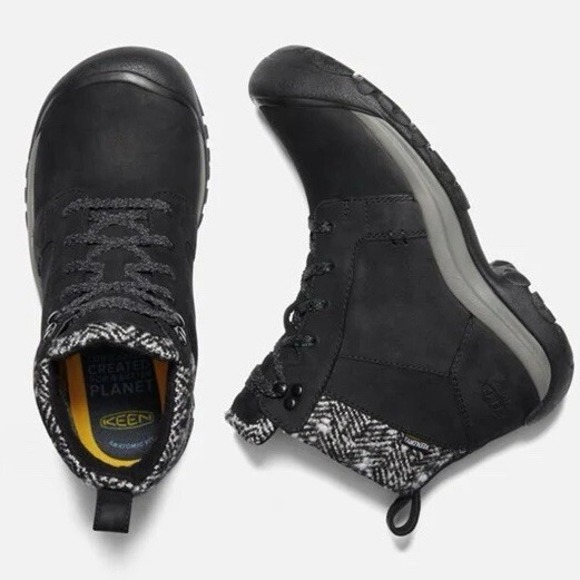 Keen Kaci II Waterproof Snow Hiking Boot 1025452 Herringbone Knit Accent Black 8 - Picture 1 of 16